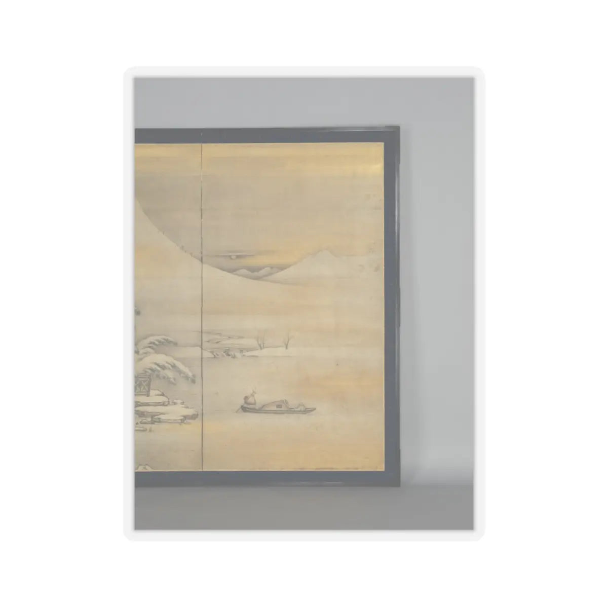 Kano Sansetsu - Wang Ziyou Visiting Dai Andao on a Snowy Evening (Ō Shiyū hō Tai Andō zu) - mid-17th century v2 - STICKER Vinyl Kiss-Cut Decal
