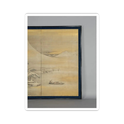 Kano Sansetsu - Wang Ziyou Visiting Dai Andao on a Snowy Evening (Ō Shiyū hō Tai Andō zu) - mid-17th century v2 - STICKER Vinyl Kiss-Cut Decal