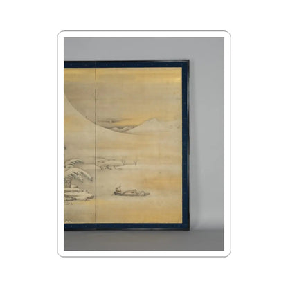 Kano Sansetsu - Wang Ziyou Visiting Dai Andao on a Snowy Evening (Ō Shiyū hō Tai Andō zu) - mid-17th century v2 - STICKER Vinyl Kiss-Cut Decal