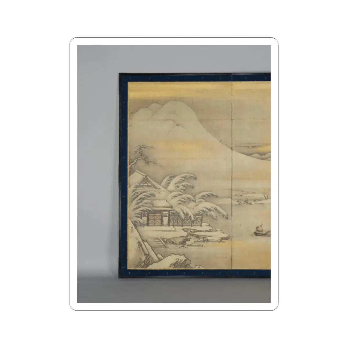 Kano Sansetsu - Wang Ziyou Visiting Dai Andao on a Snowy Evening (Ō Shiyū hō Tai Andō zu) - mid-17th century v3 - STICKER Vinyl Kiss-Cut Decal