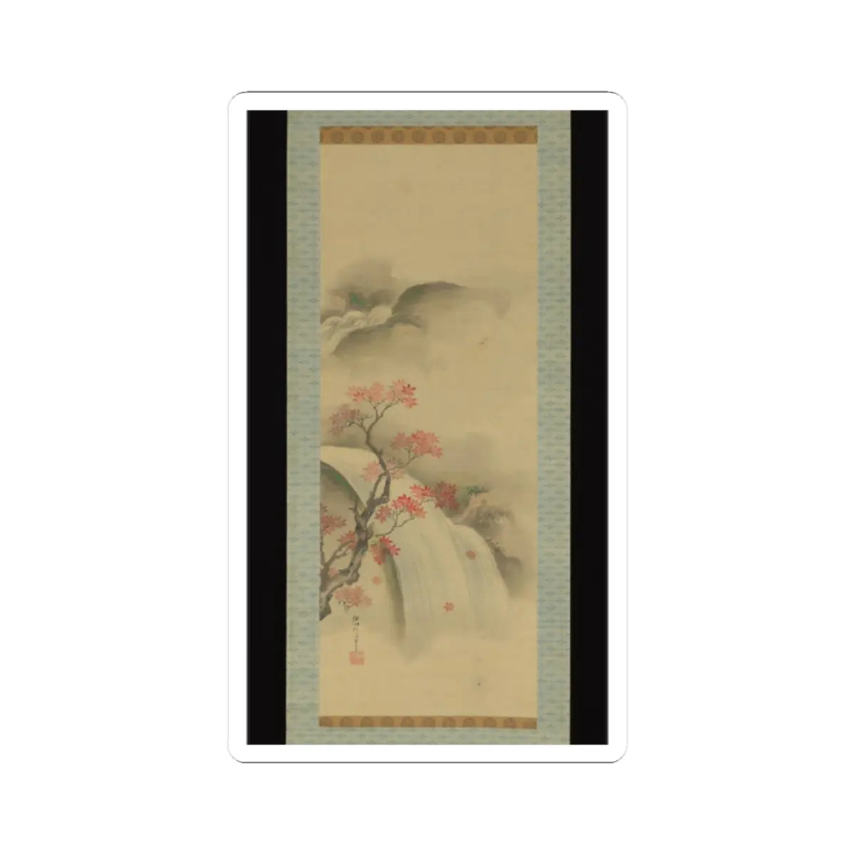 Kano Seisen’in - Waterfall and Maple Tree - 18th–19th century v1 - STICKER Vinyl Kiss-Cut Decal