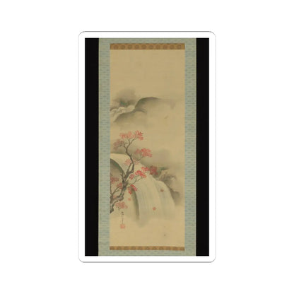 Kano Seisen’in - Waterfall and Maple Tree - 18th–19th century v1 - STICKER Vinyl Kiss-Cut Decal