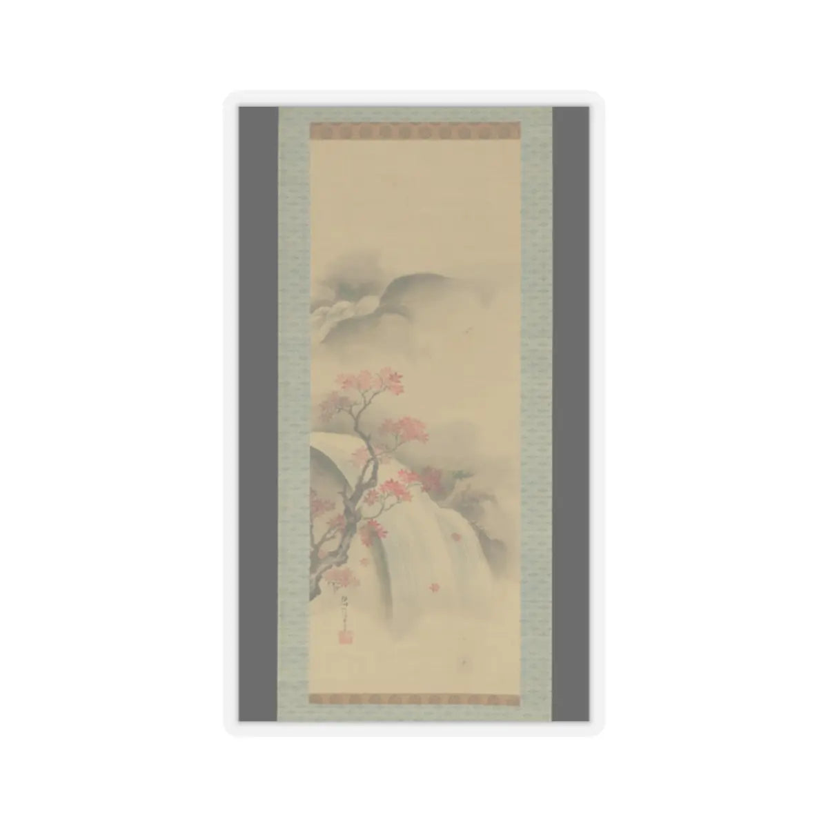 Kano Seisen’in - Waterfall and Maple Tree - 18th–19th century v1 - STICKER Vinyl Kiss-Cut Decal