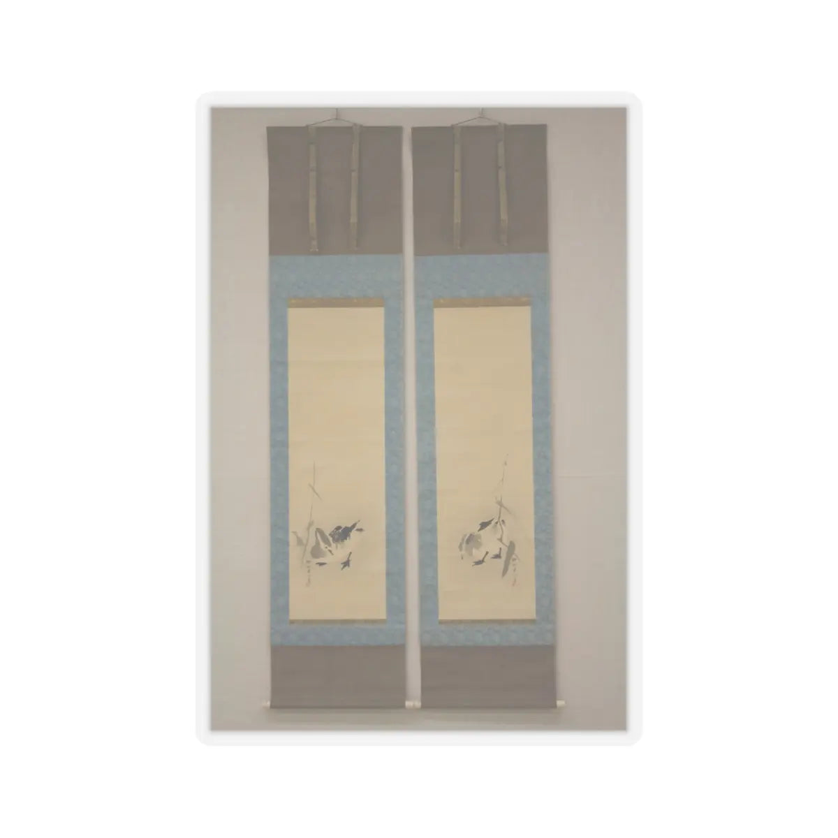 Kano Sosen Narinobu - Geese and Reeds - mid- to late 19th century v1 - STICKER Vinyl Kiss-Cut Decal