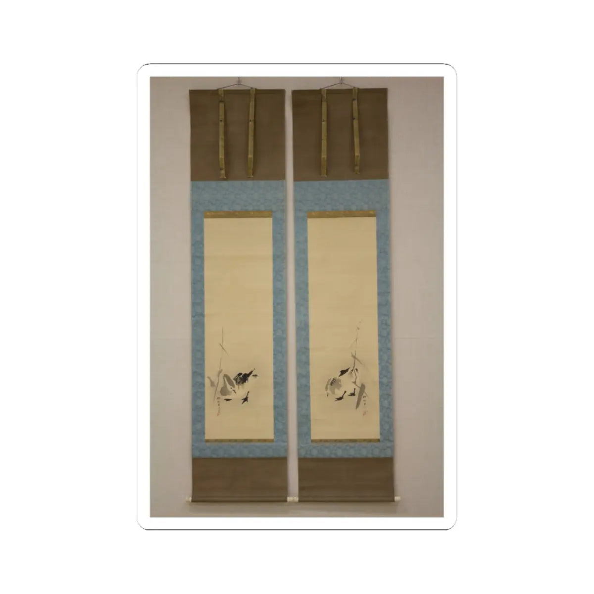 Kano Sosen Narinobu - Geese and Reeds - mid- to late 19th century v1 - STICKER Vinyl Kiss-Cut Decal