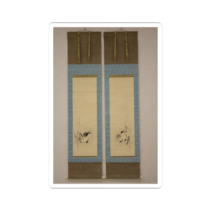 Kano Sosen Narinobu - Geese and Reeds - mid- to late 19th century v1 - STICKER Vinyl Kiss-Cut Decal