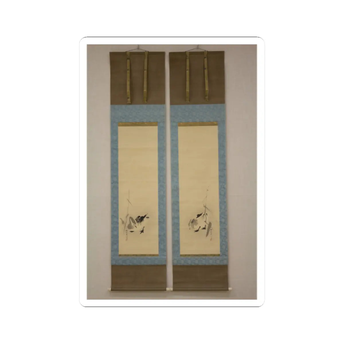 Kano Sosen Narinobu - Geese and Reeds - mid- to late 19th century v1 - STICKER Vinyl Kiss-Cut Decal