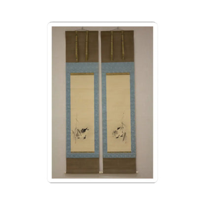 Kano Sosen Narinobu - Geese and Reeds - mid- to late 19th century v1 - STICKER Vinyl Kiss-Cut Decal