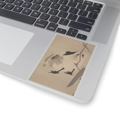 Kano Sosen Narinobu - Geese and Reeds - mid- to late 19th century v4 - STICKER Vinyl Kiss-Cut Decal