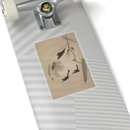 Kano Sosen Narinobu - Geese and Reeds - mid- to late 19th century v4 - STICKER Vinyl Kiss-Cut Decal