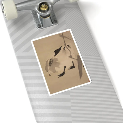Kano Sosen Narinobu - Geese and Reeds - mid- to late 19th century v4 - STICKER Vinyl Kiss-Cut Decal