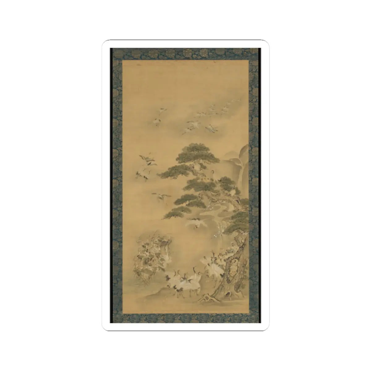 Kano Tanshin (Morimasa) - Eight Daoist Immortals, Cranes, and Gibbons - late 17th–early 18th century v2 - STICKER Vinyl Kiss-Cut Decal