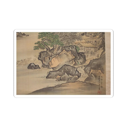 Kano Tansui Moritsune - Mount Penglai with Eight Views of Xiao and Xiang - 19th century v11 - STICKER Vinyl Kiss-Cut Decal