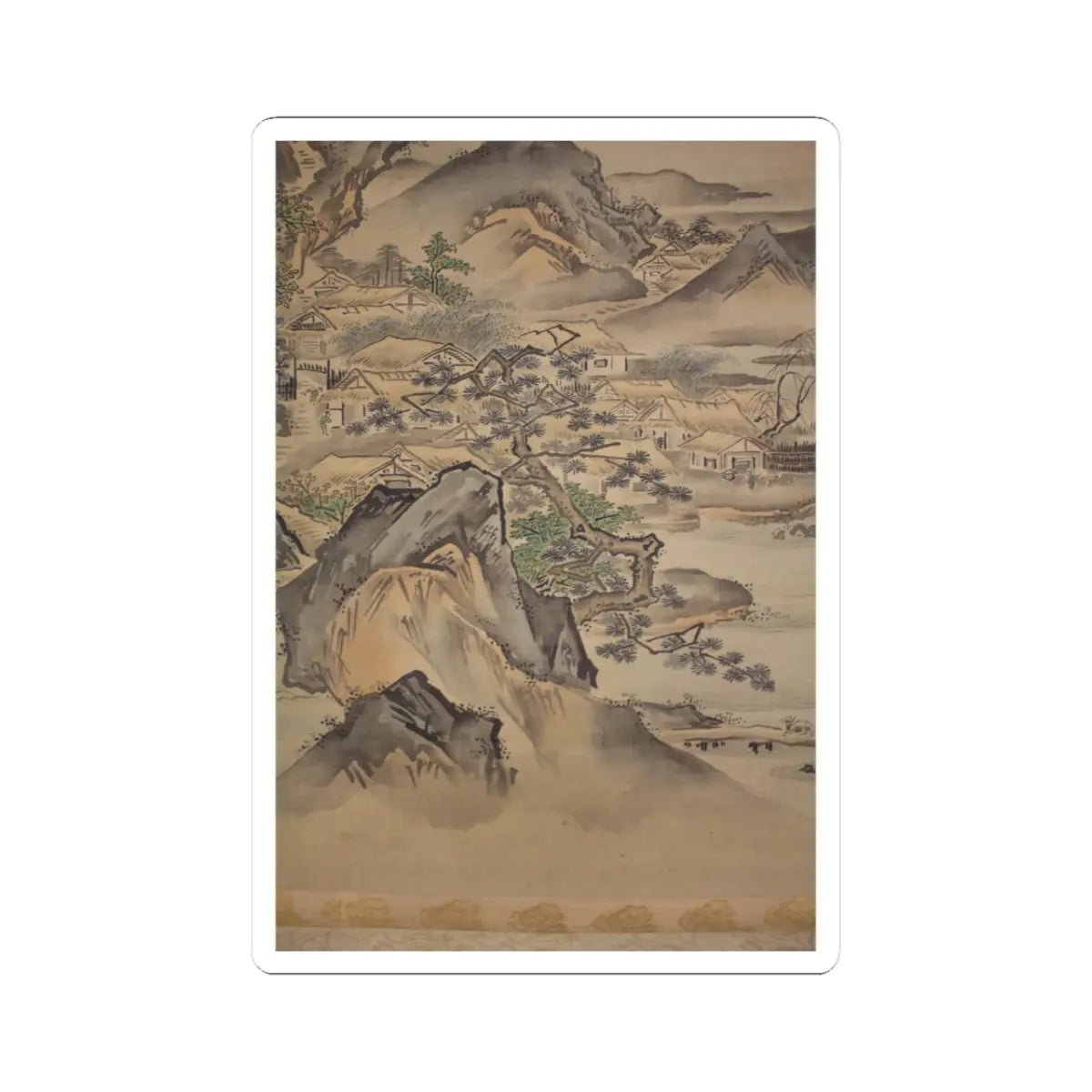 Kano Tansui Moritsune - Mount Penglai with Eight Views of Xiao and Xiang - 19th century v13 - STICKER Vinyl Kiss-Cut Decal