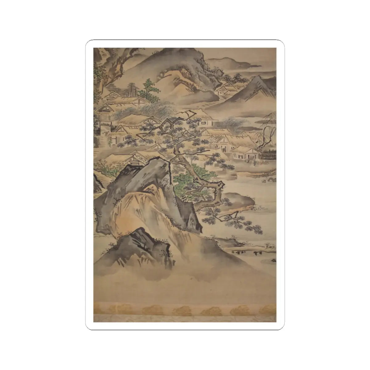 Kano Tansui Moritsune - Mount Penglai with Eight Views of Xiao and Xiang - 19th century v13 - STICKER Vinyl Kiss-Cut Decal