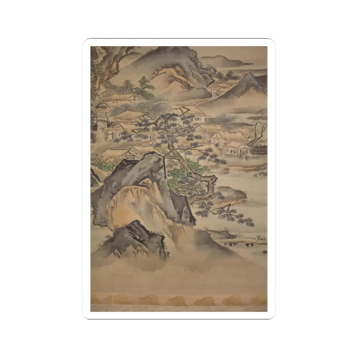 Kano Tansui Moritsune - Mount Penglai with Eight Views of Xiao and Xiang - 19th century v13 - STICKER Vinyl Kiss-Cut Decal