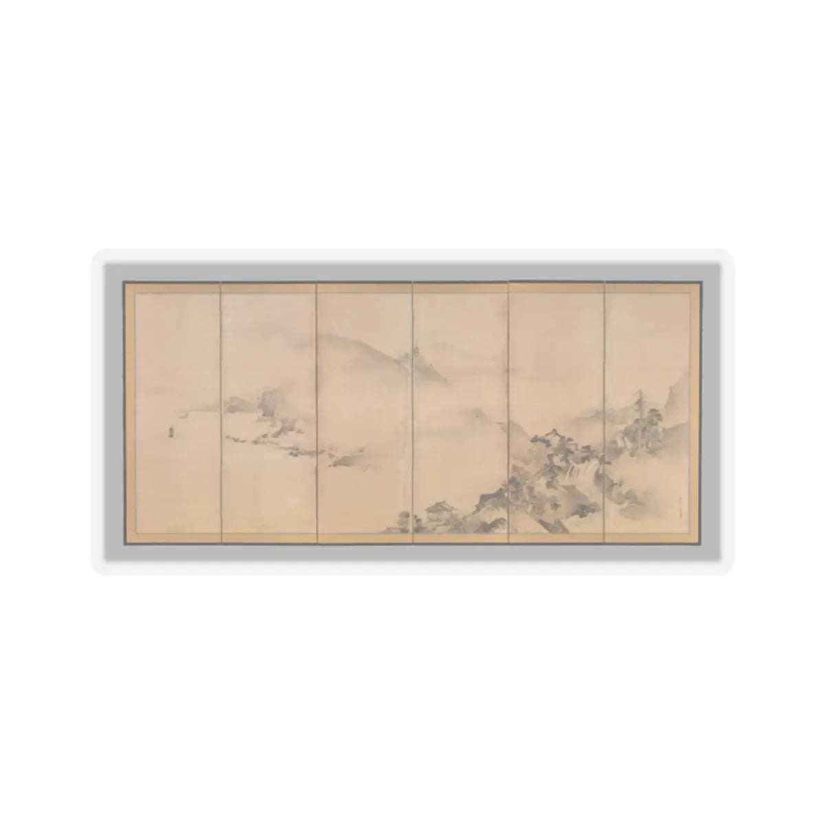 Kano Tan'yū - Landscapes of the Four Seasons - 1630s v1 - STICKER Vinyl Kiss-Cut Decal