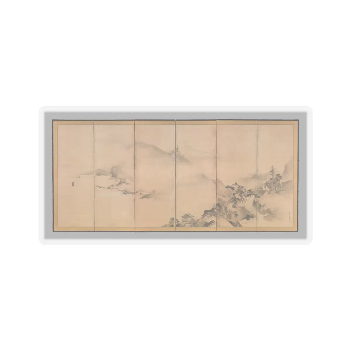 Kano Tan'yū - Landscapes of the Four Seasons - 1630s v1 - STICKER Vinyl Kiss-Cut Decal