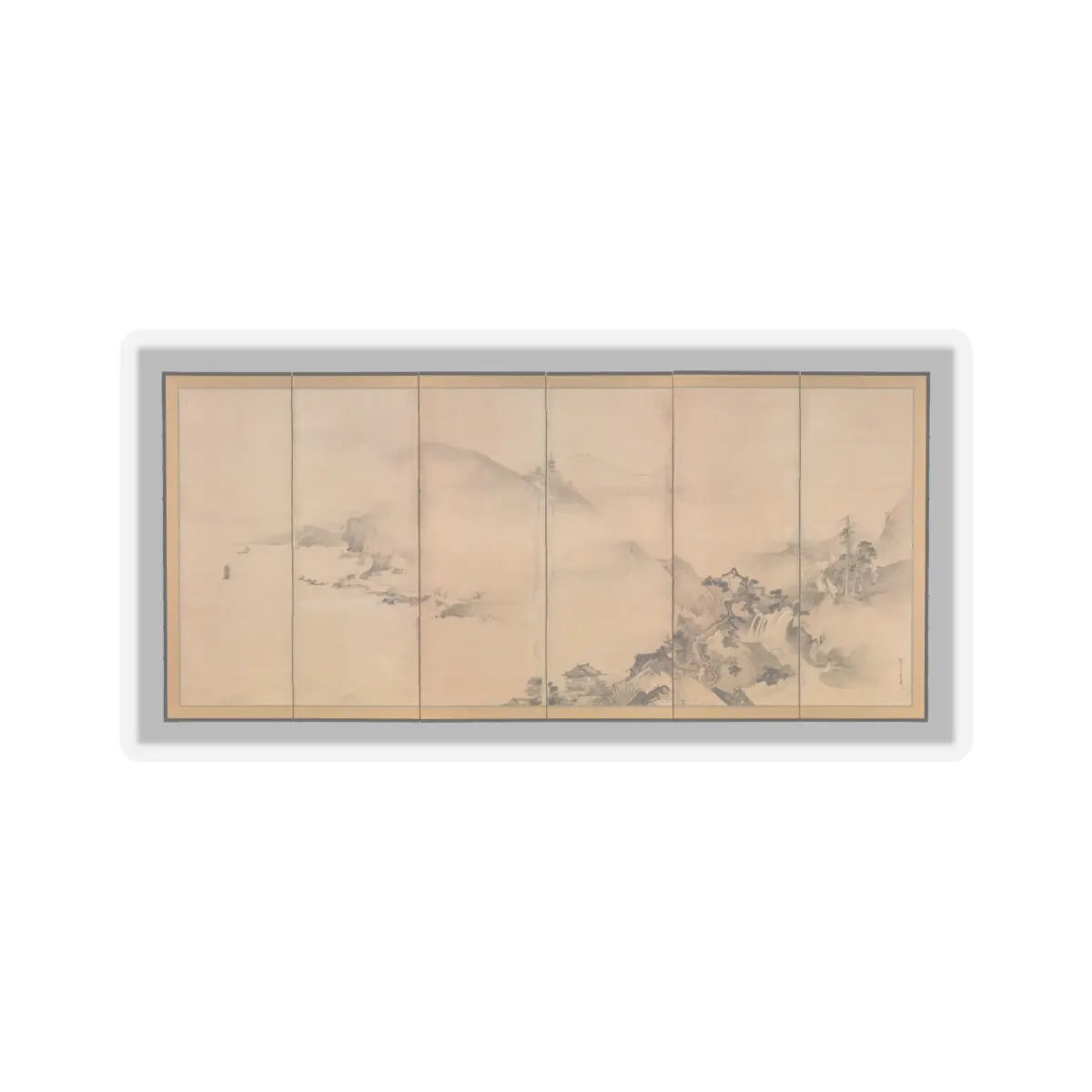 Kano Tan'yū - Landscapes of the Four Seasons - 1630s v1 - STICKER Vinyl Kiss-Cut Decal