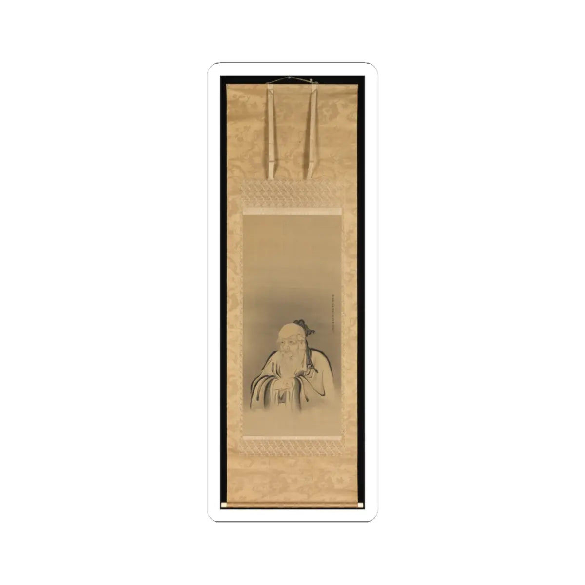 Kano Tan'yū - Portrait of Emperor Shennong - 1665 v1 - STICKER Vinyl Kiss-Cut Decal
