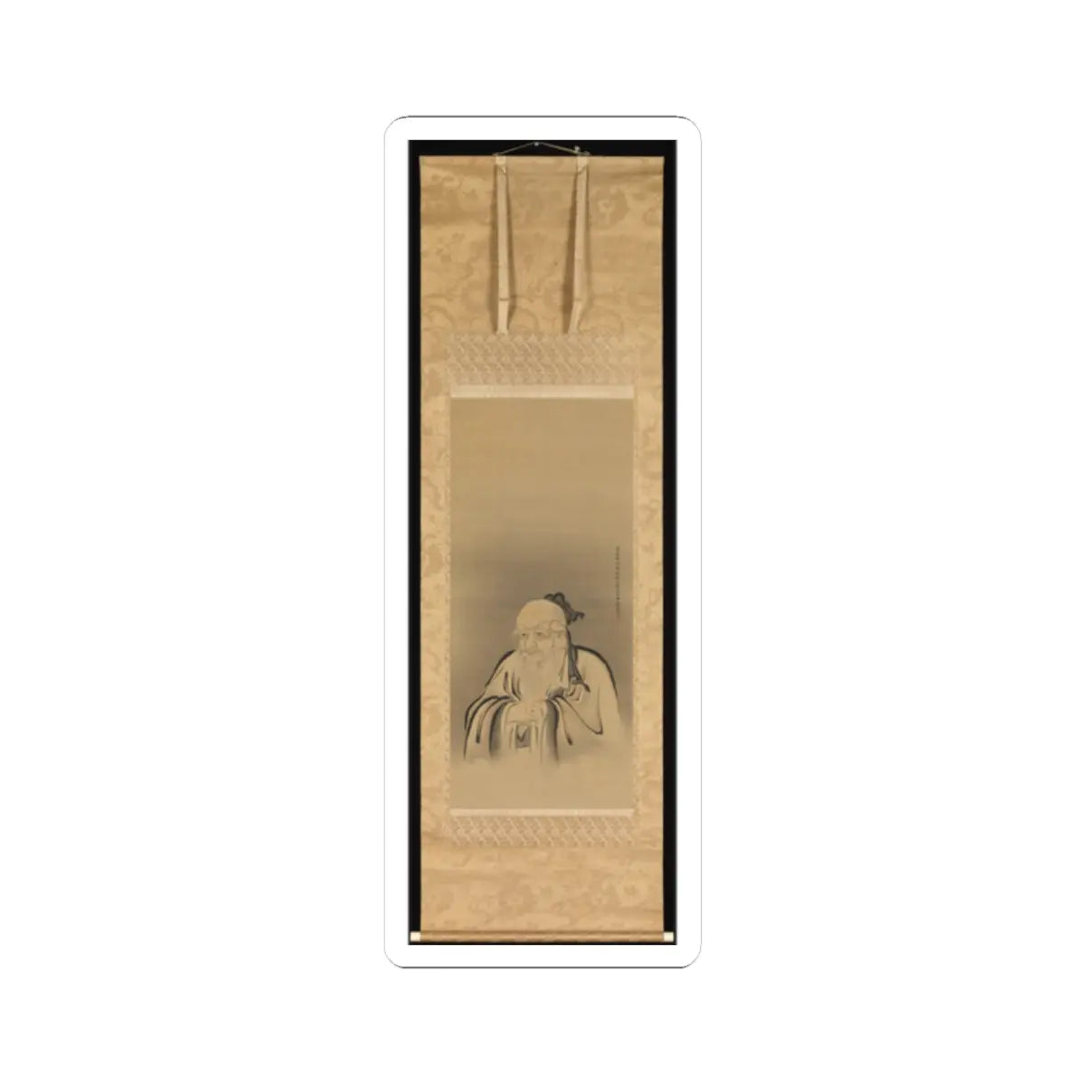 Kano Tan'yū - Portrait of Emperor Shennong - 1665 v1 - STICKER Vinyl Kiss-Cut Decal