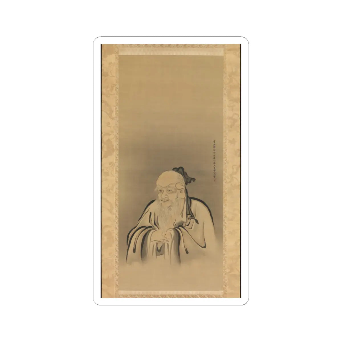 Kano Tan'yū - Portrait of Emperor Shennong - 1665 v2 - STICKER Vinyl Kiss-Cut Decal