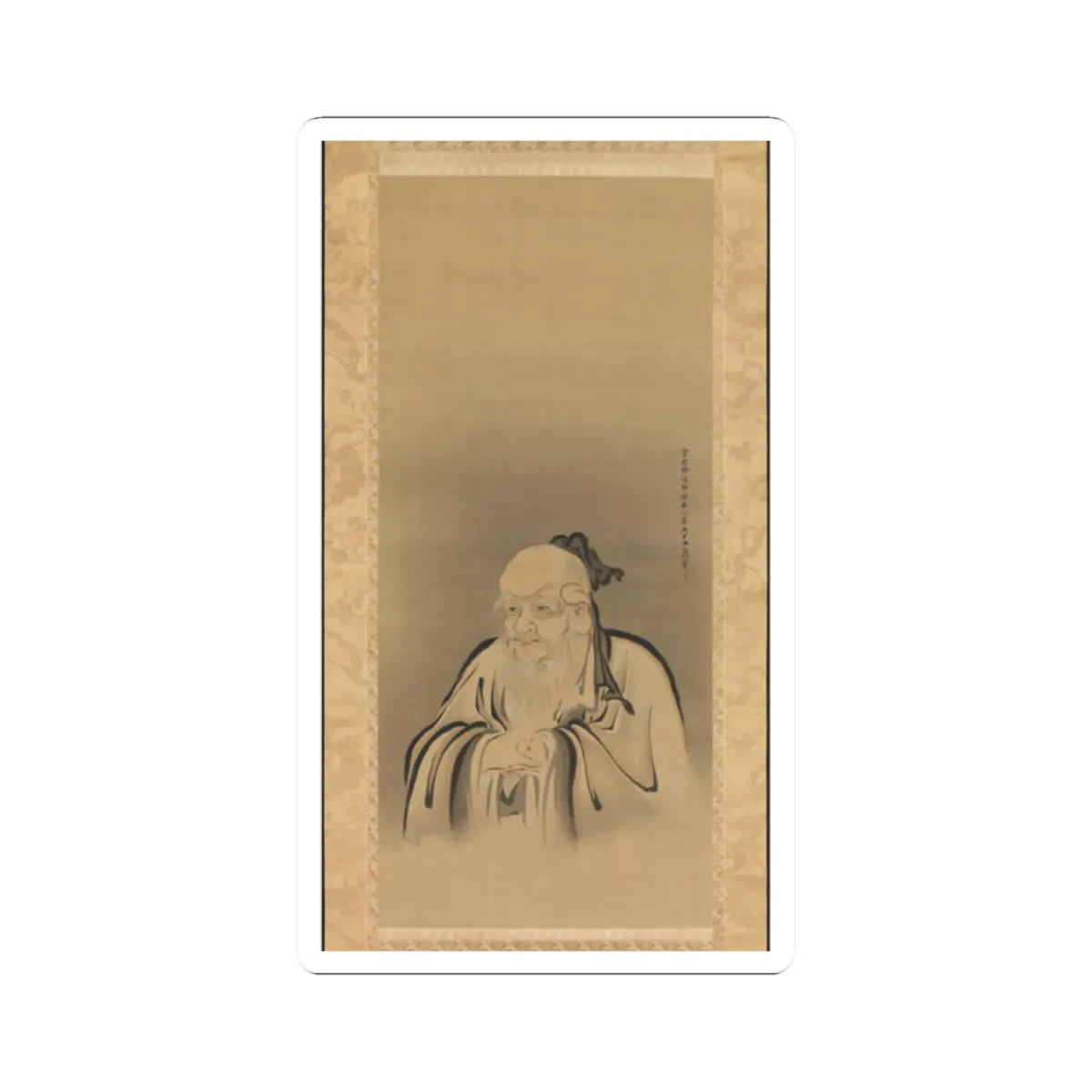 Kano Tan'yū - Portrait of Emperor Shennong - 1665 v2 - STICKER Vinyl Kiss-Cut Decal