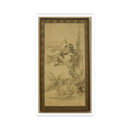 Kano Tan'yū - Sketch for a Painting of Mi Fu Inscribing a Poem on a Rock - dated 1666 v1 - STICKER Vinyl Kiss-Cut Decal
