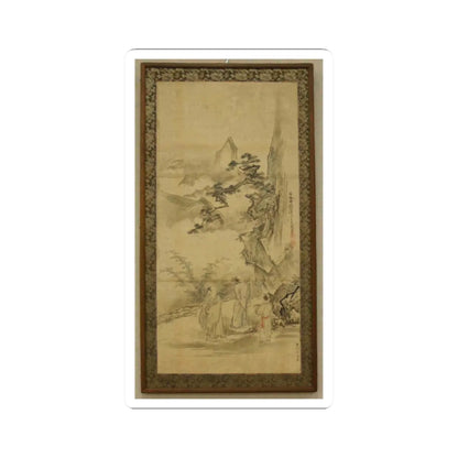 Kano Tan'yū - Sketch for a Painting of Mi Fu Inscribing a Poem on a Rock - dated 1666 v1 - STICKER Vinyl Kiss-Cut Decal