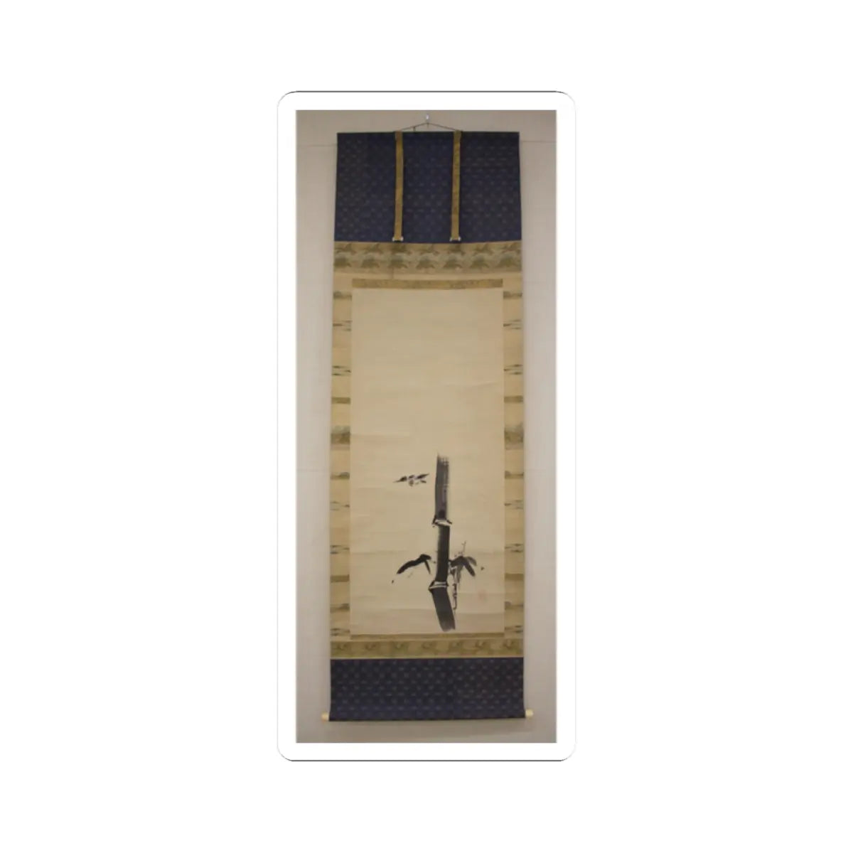 Kano Tan'yū - Sparrow and Bamboo - 17th–18th century v4 - STICKER Vinyl Kiss-Cut Decal