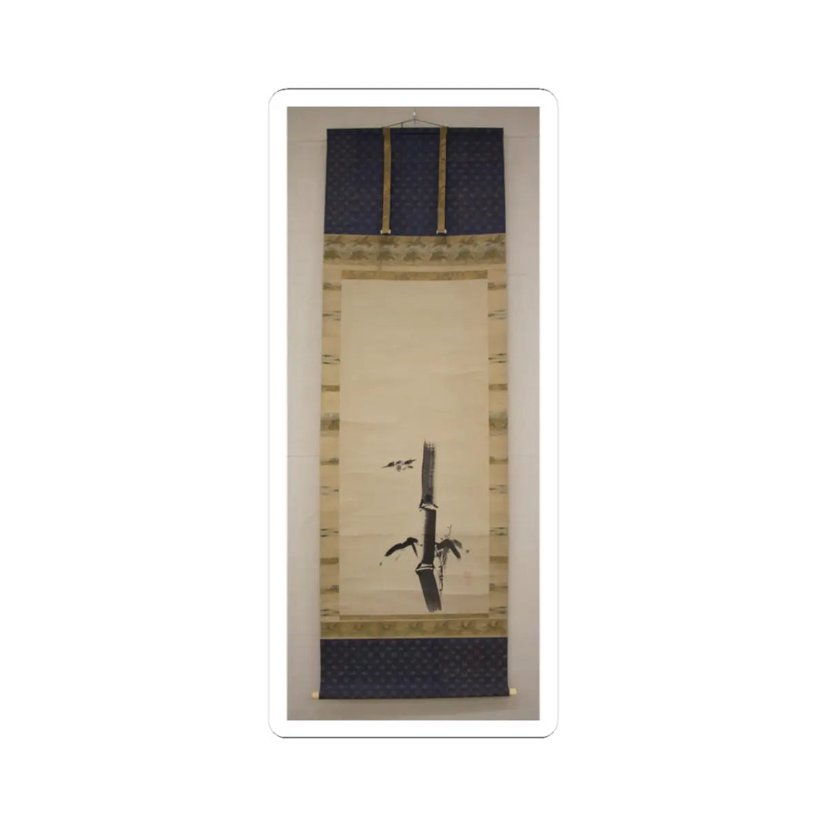Kano Tan'yū - Sparrow and Bamboo - 17th–18th century v4 - STICKER Vinyl Kiss-Cut Decal
