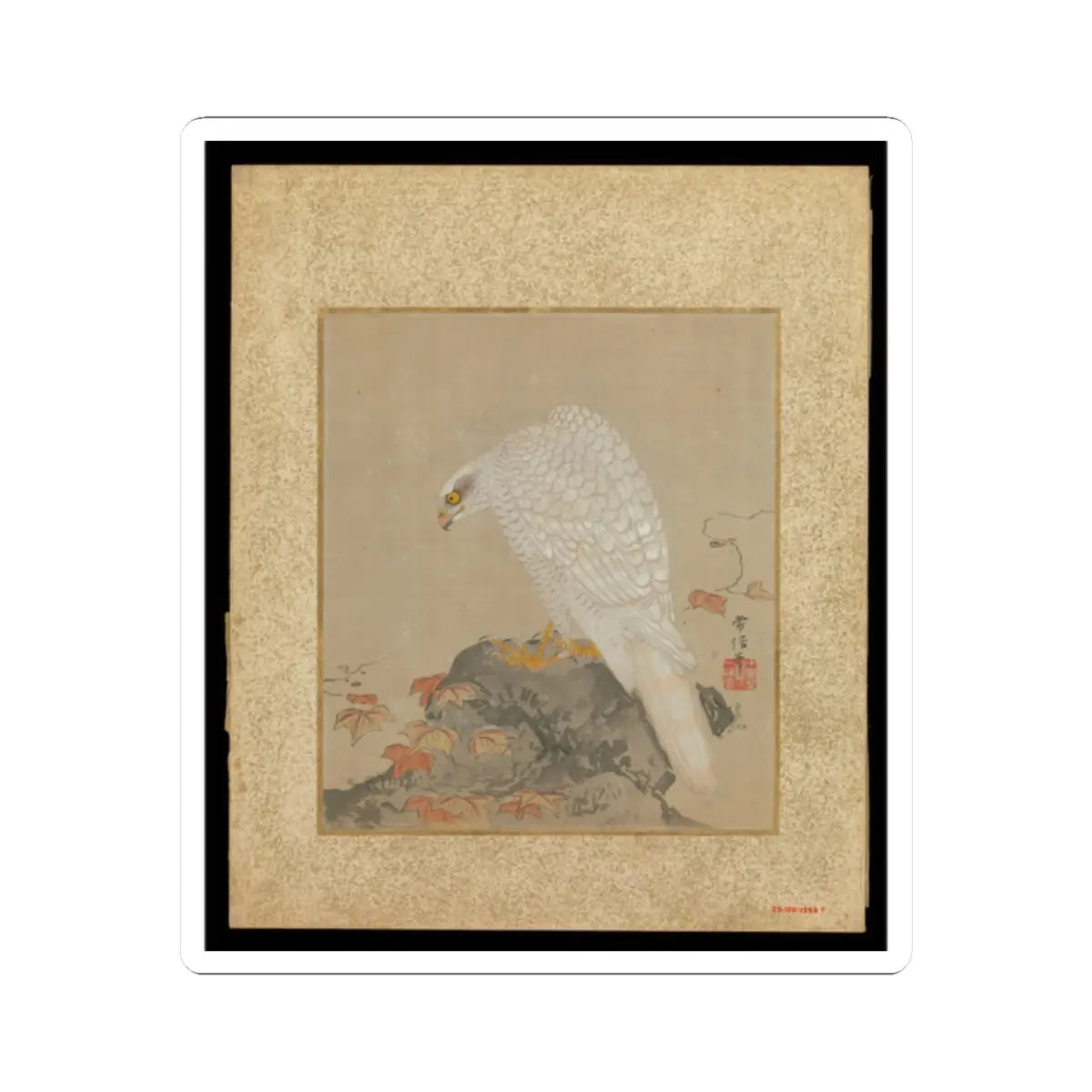 Kano Tsunenobu - Album of Hawks and Calligraphy - 17th–18th century v20 - STICKER Vinyl Kiss-Cut Decal