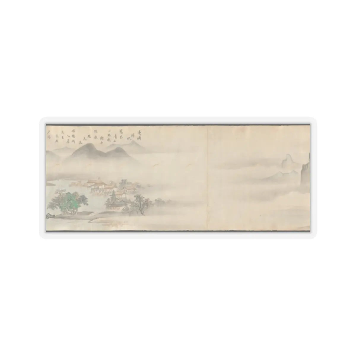 Kano Tōun - Eight Views of the Xiao and Xiang Rivers - 1675 v10 - STICKER Vinyl Kiss-Cut Decal