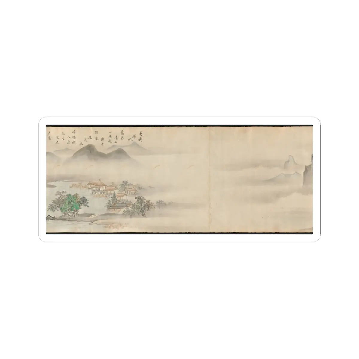 Kano Tōun - Eight Views of the Xiao and Xiang Rivers - 1675 v10 - STICKER Vinyl Kiss-Cut Decal