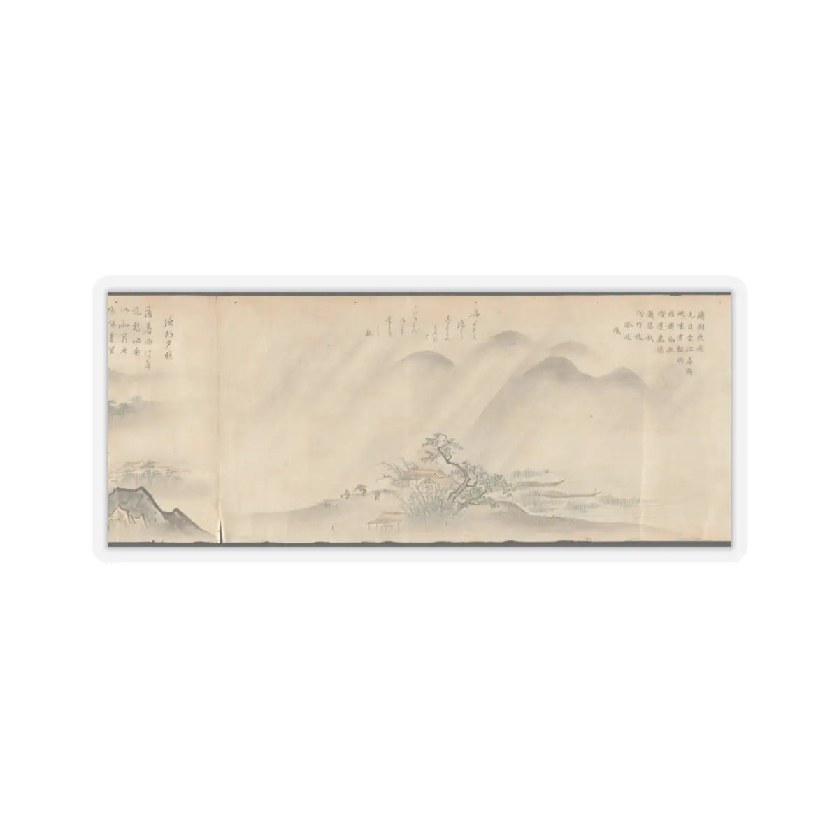 Kano Tōun - Eight Views of the Xiao and Xiang Rivers - 1675 v5 - STICKER Vinyl Kiss-Cut Decal