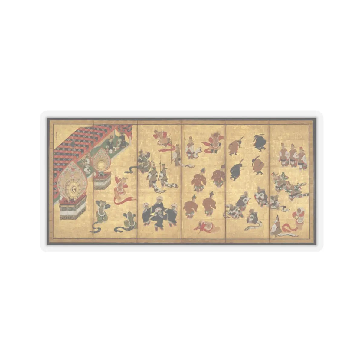 Kano Yasunobu - Bugaku Dancers - unknown v1 - STICKER Vinyl Kiss-Cut Decal