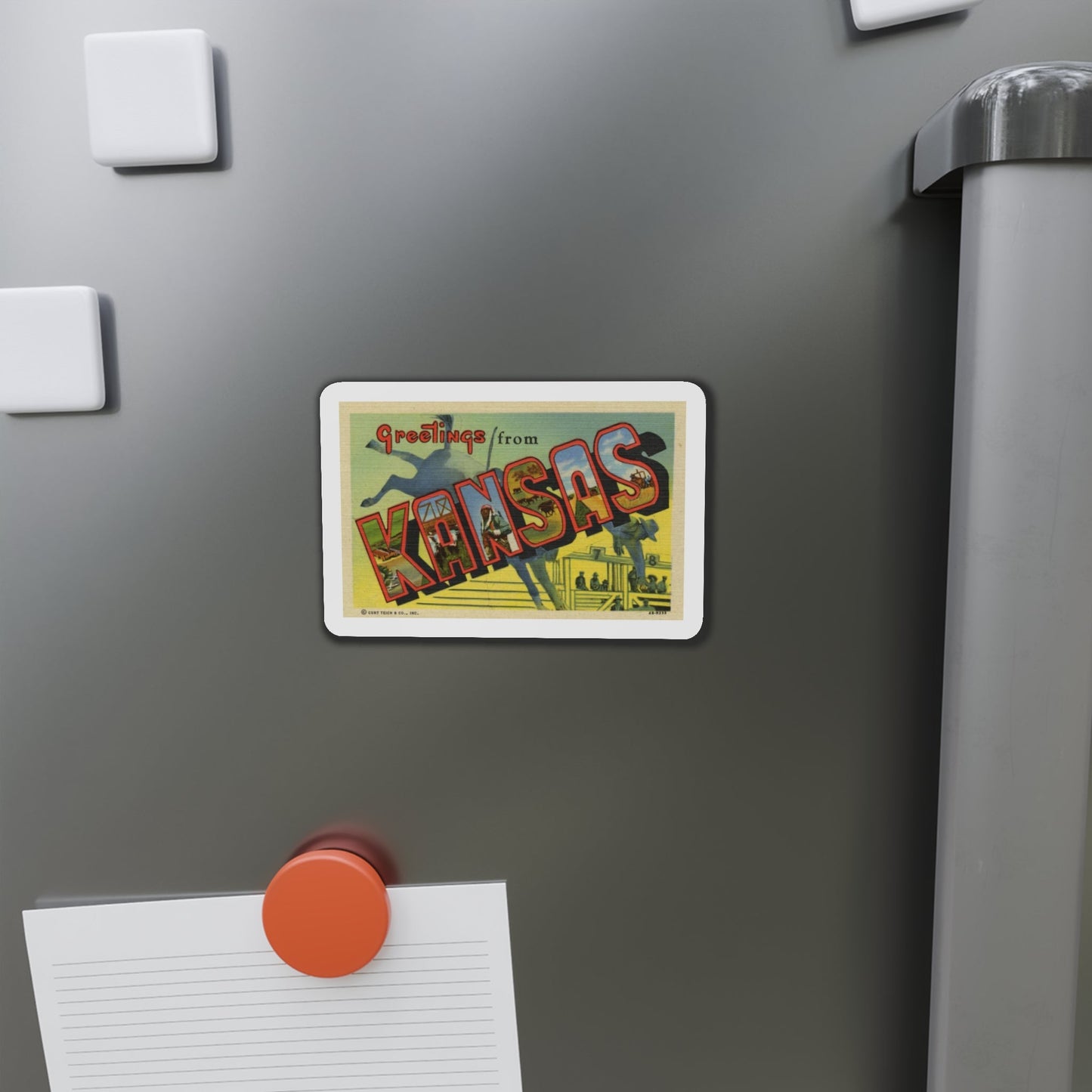 Kansas (Greeting Postcards) Die-Cut Magnet-The Sticker Space