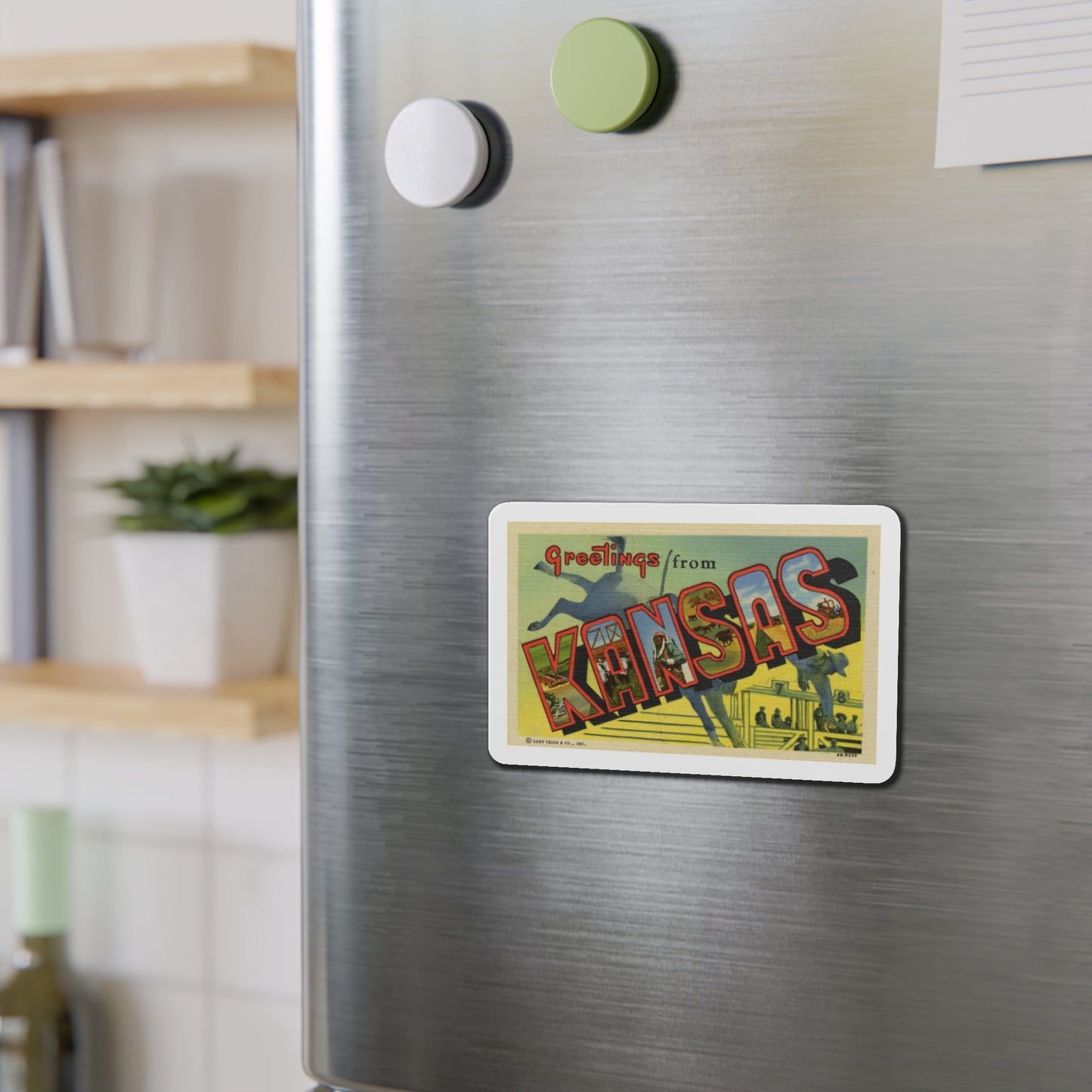 Kansas (Greeting Postcards) Die-Cut Magnet-The Sticker Space