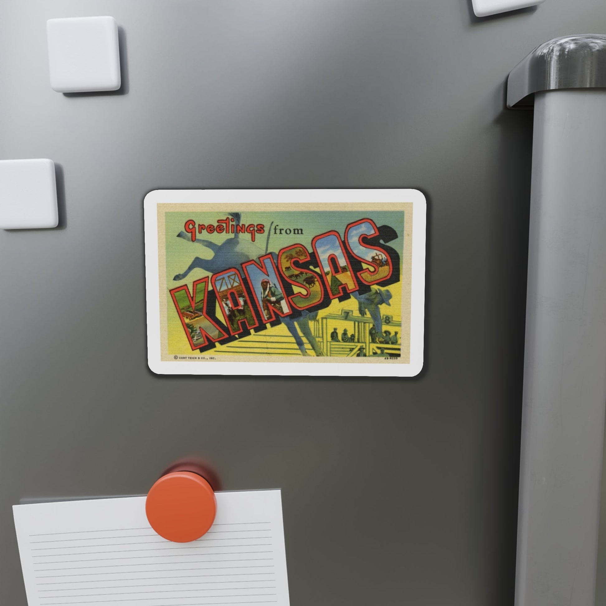 Kansas (Greeting Postcards) Die-Cut Magnet-The Sticker Space