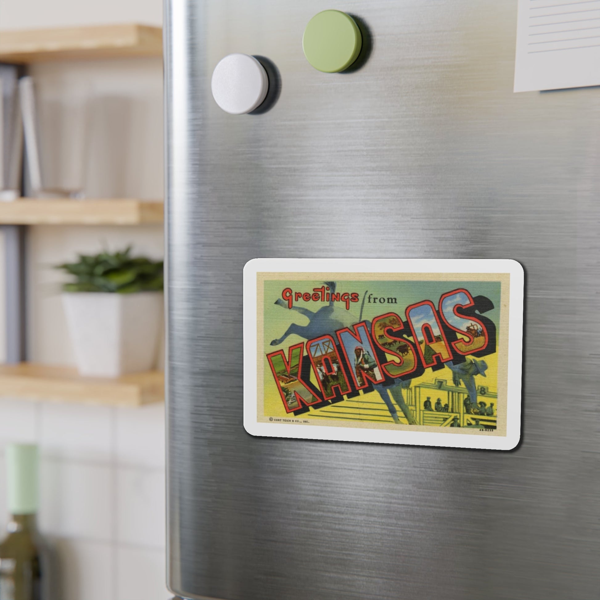 Kansas (Greeting Postcards) Die-Cut Magnet-The Sticker Space