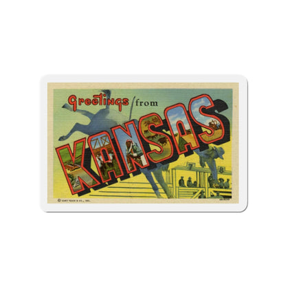 Kansas (Greeting Postcards) Die-Cut Magnet-4" x 4"-The Sticker Space