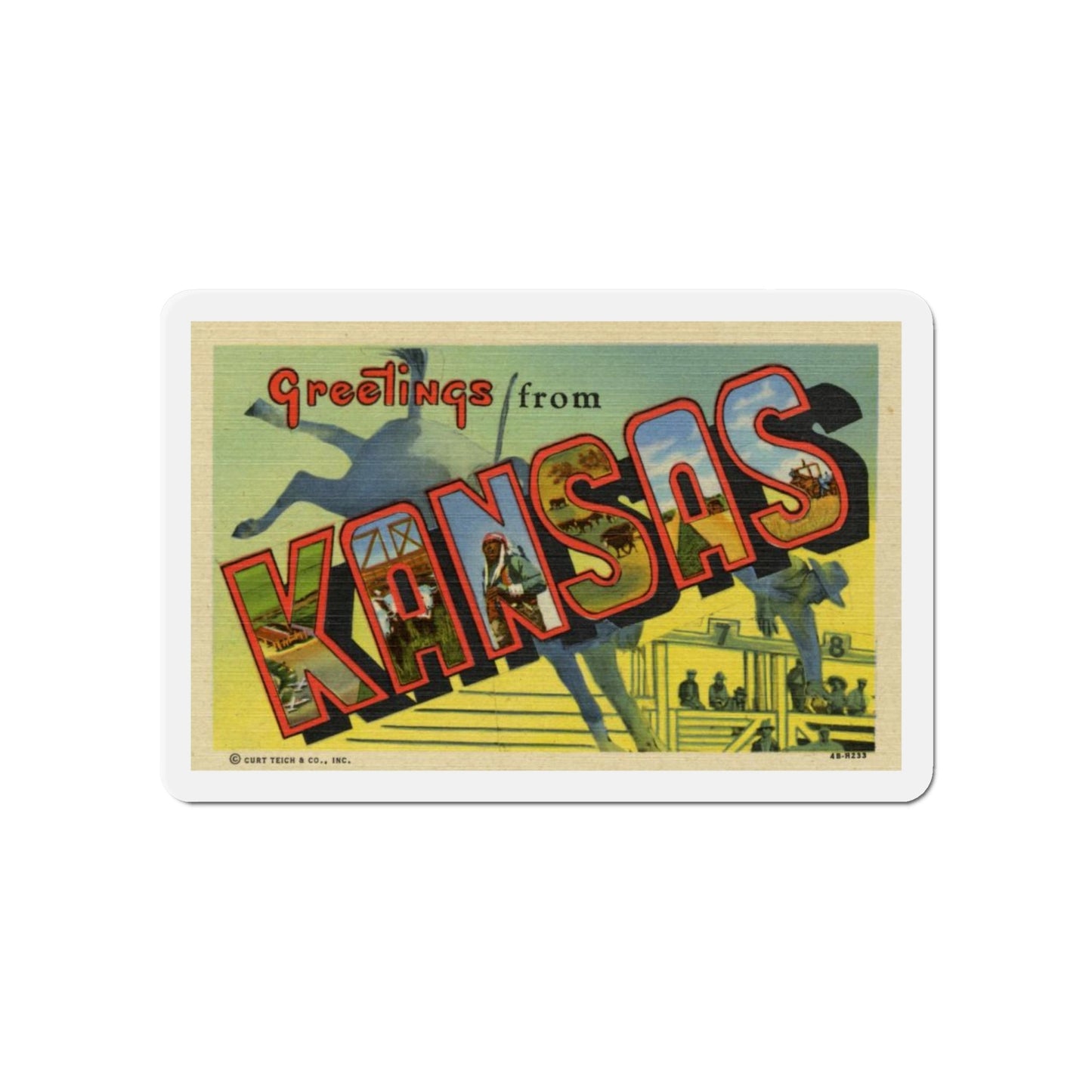 Kansas (Greeting Postcards) Die-Cut Magnet-6 × 6"-The Sticker Space