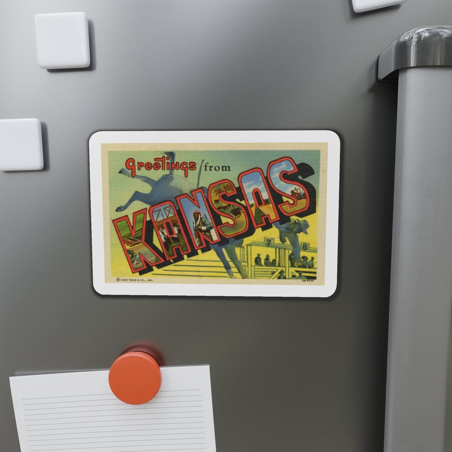 Kansas (Greeting Postcards) Die-Cut Magnet-The Sticker Space