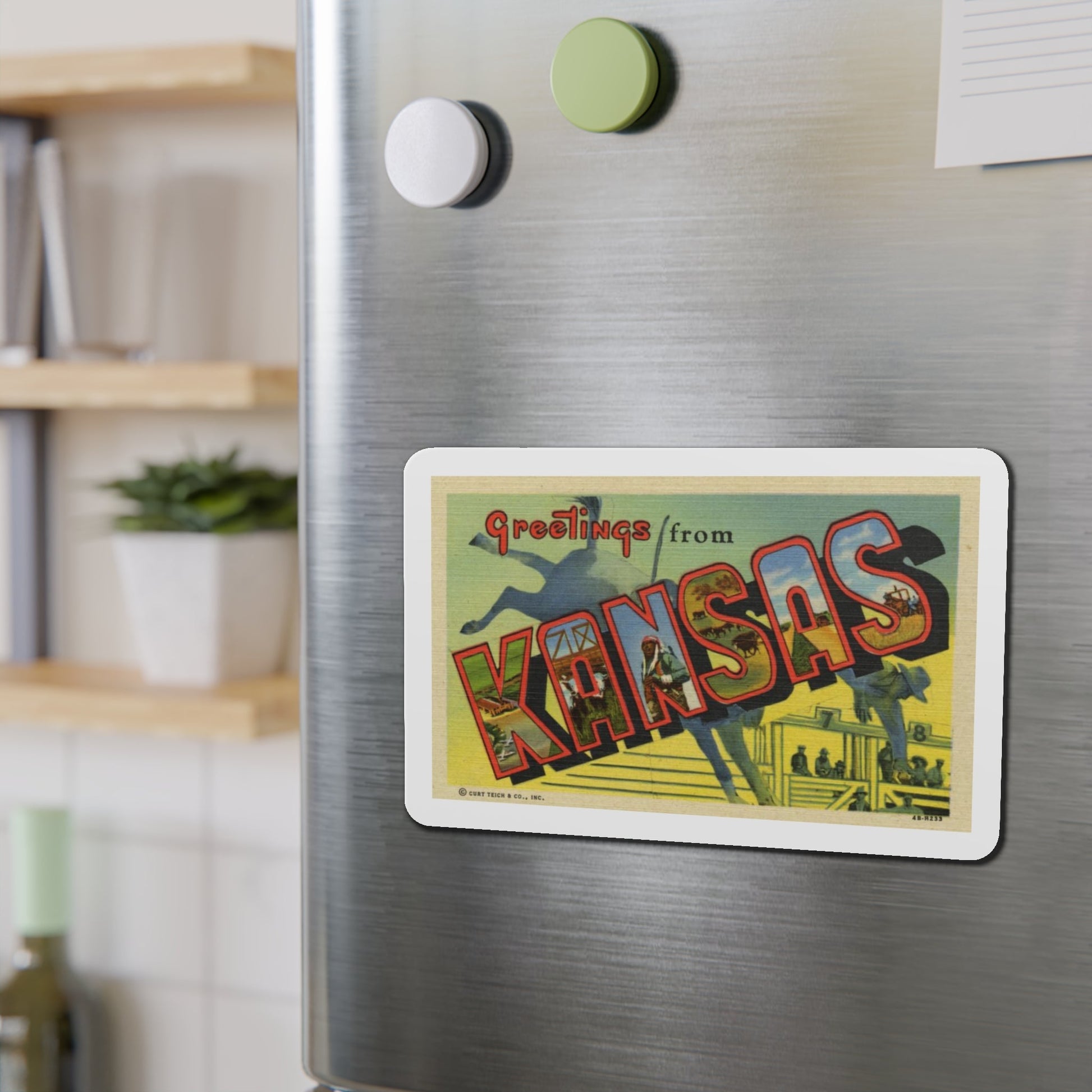 Kansas (Greeting Postcards) Die-Cut Magnet-The Sticker Space