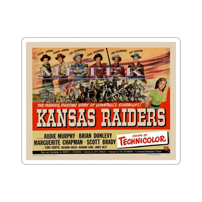 Kansas Raiders 1950 Movie Poster STICKER Vinyl Die-Cut Decal-4 Inch-The Sticker Space