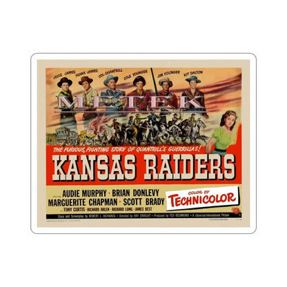 Kansas Raiders 1950 Movie Poster STICKER Vinyl Die-Cut Decal - The Sticker Space