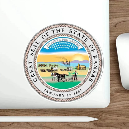 Kansas State Seal STICKER Vinyl Die-Cut Decal - The Sticker Space