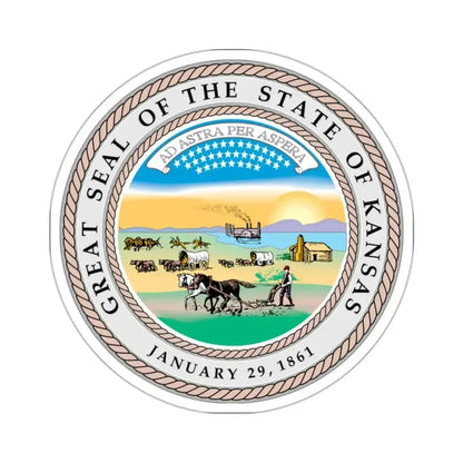 Kansas State Seal - STICKER Vinyl Kiss-Cut Decal - The Sticker Space