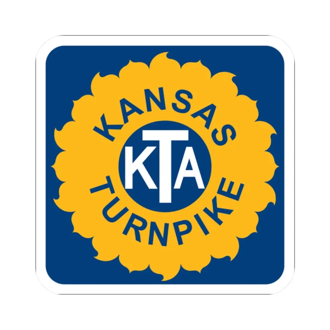 Kansas Turnpike (Kansas) (Road Sign) STICKER Vinyl Kiss-Cut Decal 2 Inch White - The Sticker Space