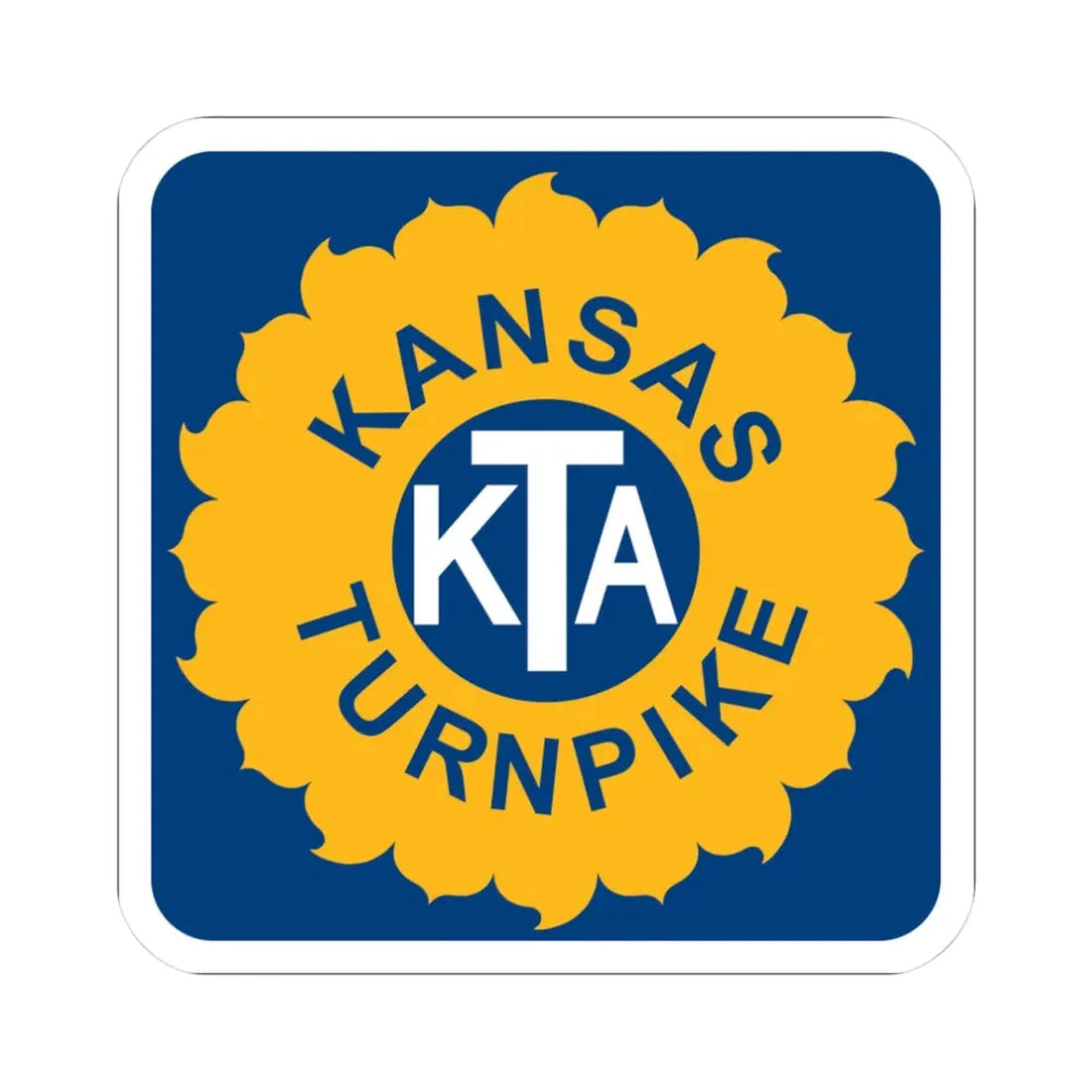 Kansas Turnpike (Kansas) (Road Sign) STICKER Vinyl Kiss-Cut Decal 3 Inch White - The Sticker Space
